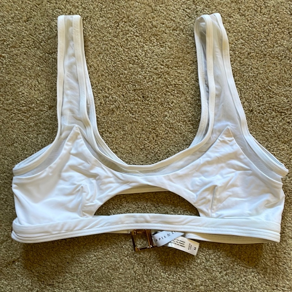 Kopper & Zink white mesh bikini top